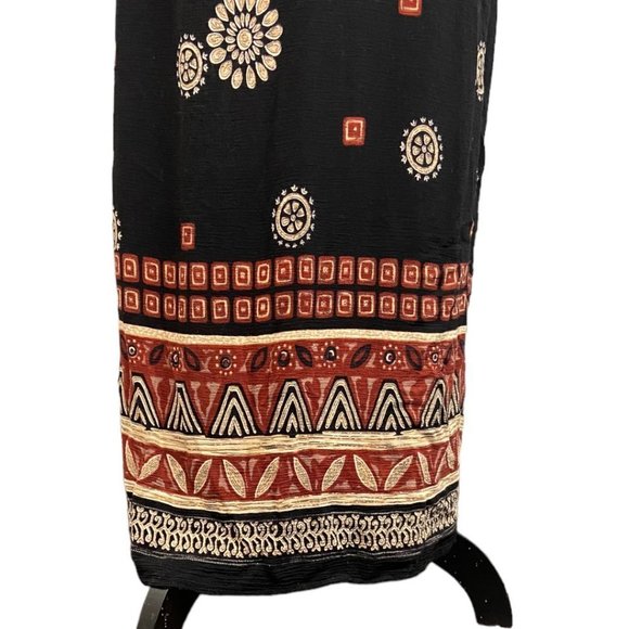 VINTAGE 90s Braemar Patterned Boho Maxi Dress Size S/XS - Picture 8 of 11